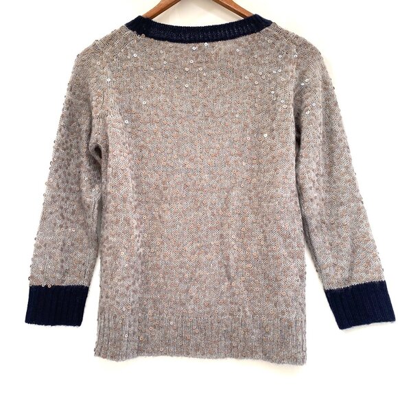 NWOT J Crew Womens Mohair Blend Sweater Size XS Gray Sequins Embellished HOLIDAY - Picture 2 of 11